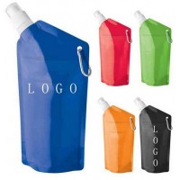 logo printed portable water bottle folding water bottle